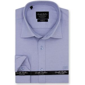 Heren Overhemd - Slim Fit - Plain Oxford Shirts - Blauw - Maat 3XL