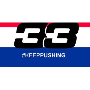 Formule 1 raamsticker herbruikbaar - Nederlandse vlag - Keep pushing - statisch folie - 33 - formule 1 - racen
