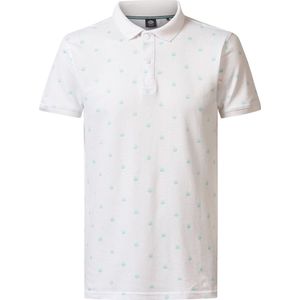 Petrol Industries - Heren All-over Print Polo Biloxi Beach - Wit - Maat XXL