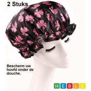 *** 2 Stuks Premium Douche Muts - Degelijke BadMuts - Duurzaam Droge Haren - Shower Cap - van Heble® ***