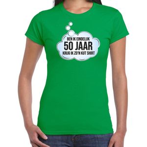 Bellatio Decorations verjaardag cadeau t-shirt dames - 50 jaar/Sarah - groen - kut shirt XL