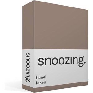 Snoozing - Flanel - Laken - Eenpersoons - 150x260 cm - Taupe