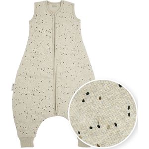 Meyco Baby Rib Mini Spot baby winter slaapoverall jumper - sand melange - 80cm