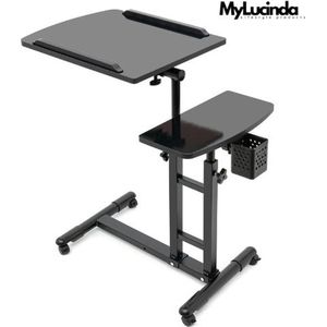 Mylucinda® Mobiel Tattoo Werkstation - Verstelbaar Bureau op Wielen voor Salon, Studio en Thuisgebruik - Zwart