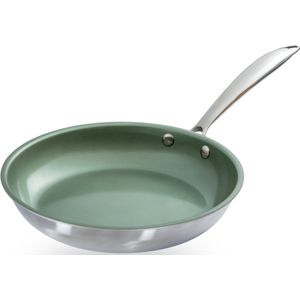 Just-Vegan-Koekenpan-CeraVegan-ECO-24-cm-roestvrij-staal-groen