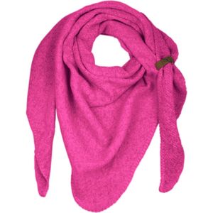 LOT83 Sjaal Nina - Vegan leren sluiting - Omslagdoek - Ronde sjaal - Pink - 1 Size fits all