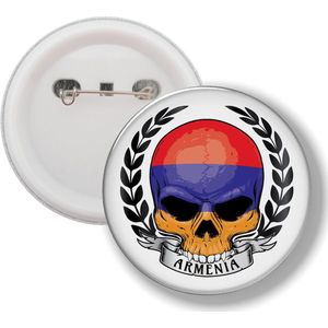 Button Met Speld - Schedel Vlag Armenie