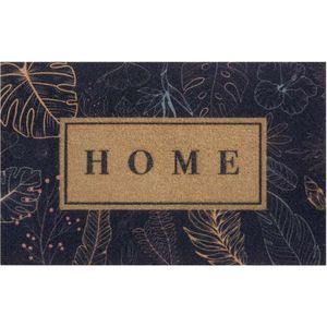 Deurmat home kokos-optiek - bruin/zwart 45x70 cm