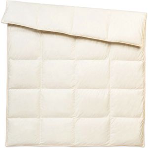 Ganzendons Dekbed 200x200cm – Quattro Stagioni 4 SEIZONEN Dons Dekbed 1700g Vulling – 100% Katoenen Tijk Crème - Satijnen Bies – Wasbaar - Luchtig Warm en comfortabel