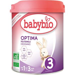 Babybio Optima 3 - Flesvoeding - Bio peutermelk met bifidus en galacto - 800gram - Vanaf 10 mnd