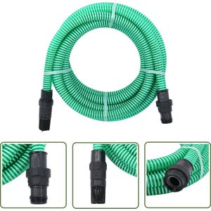 The Living Store Zuigslang met PVC koppelingen 1,1'' 10 m PVC groen - Zuigslang - Pvc Slang - Tuinslang - Watertransport - Irrigatiespanning