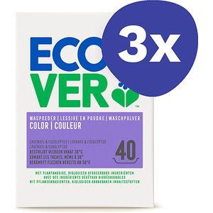 Ecover Waspoeder Color (40 wasbeurten) (3x 3kg)