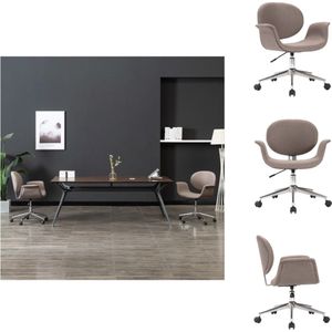 vidaXL Draaibare Eetkamerstoel - Taupe - 67x62x(80-87.5)cm - Ergonomisch - Gasveersysteem - Eetkamerstoel