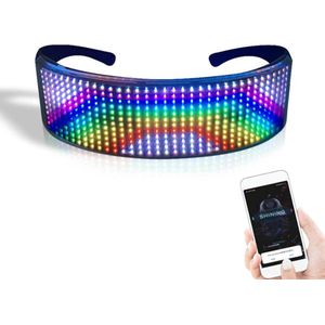 Velox Festival Bril - Bril Met Ledverlichting - Led Bril - Lichtgevende Bril - Bluetooth - LED - Festival - Party