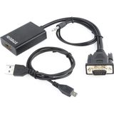 VGA + 3,5mm Jack naar HDMI adapter met HDCP / zwart - 0,15 meter