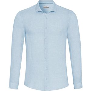 Pure H. Tico Overhemd Casual Shirt Longsleeve 3805 21110 102 Plain Light Blue Mannen Maat - XXL