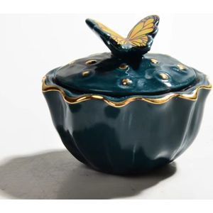 Mini Urn Keramiek Vlinder Donkerblauw