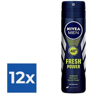 Nivea Deodorant Spray Fresh Power 150 ml - Voordeelverpakking 12 stuks