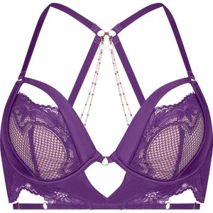 Hunkemöller Dames Lingerie Niet-voorgevormde longline beugel bh Belladonna - Paars - maat B70