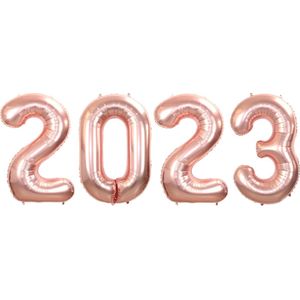 Folie Ballon Cijfer 2023 Oud En Nieuw Versiering Nieuw Jaar Feest Artikelen Happy New Year Decoratie Rose Goud - XL