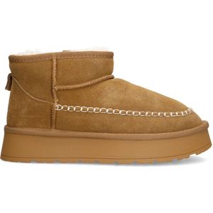 Manfield - Dames - Cognac suède snowboots - Maat 37