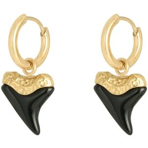 Oorbellen Hart | Zwart en Goud