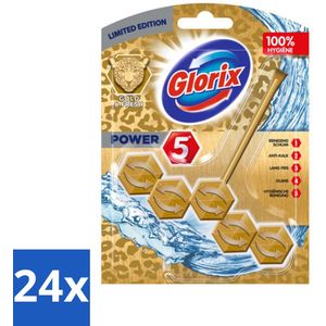 Glorix - Power 5 - Toiletblok - Gold & Fresh - Limited Edition - Langdurige Frisheid - 1 Blok - Voordeelverpakking - 24 stuks
