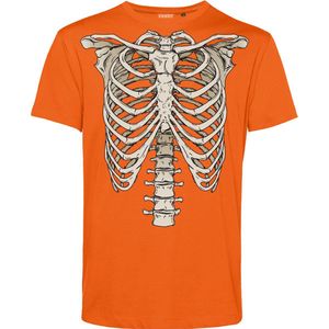 T-shirt Skelet | Carnavalskleding heren | Carnaval Kostuum | Foute Party | Oranje | maat XS