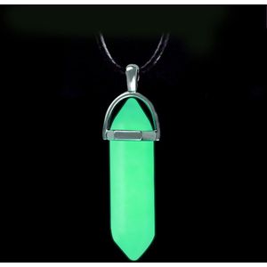 Edelsteen - Hanger - Ketting - Glow in The Dark - Groen