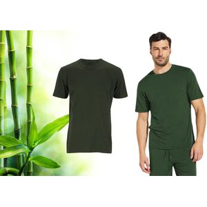 Bamboe Casual Heren T Shirt - Groen - XL - T Shirt Heren - Bamboo - Ronde Hals