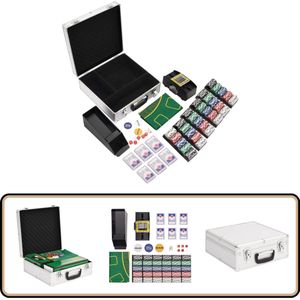 vidaXL Pokerset 600-delig - Inclusief Koffer en Accessoires Pokerset - Pokersets - Pokerchip - Pokerfiche