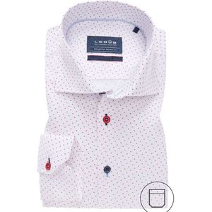 Ledub modern fit overhemd - donkerroze - Strijkvriendelijk - Boordmaat: 40