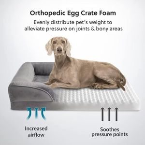 Orthopedisch hondenbed, ergonomische hondensofa, met eivormig traagschuim voor grote honden, wasbaar, antislip, afmetingen 106 x 80 cm
