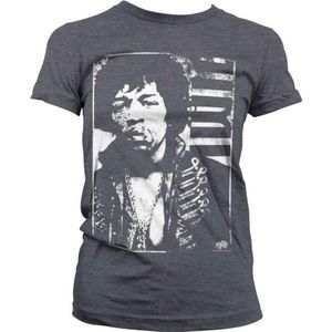 Jimi Hendrix Dames Tshirt -2XL- Distressed Grijs