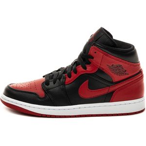 Nike Air Jordan 1 Mid, Black/Gym Red-White Banned, 554724 074, EUR 40