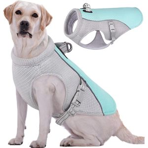 Koelvest voor honden, hondenkoeljas voor warme zomerdagen, ademend en reflecterend veiligheidsvest voor kleine middelgrote honden, koeljack voor buitenactiviteiten, wandelen, trainen