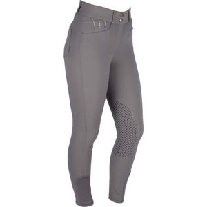 Mondoni Crystal II High Waist Knie Grip Rijbroek - Maat: 46 - Grijs - Nylon/spandex - Paardrijbroek