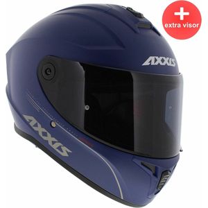Axxis Draken S integraal helm solid mat blauw XL + extra (donker) vizier in de doos!