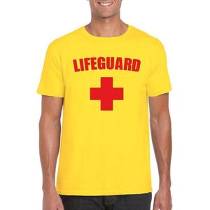Lifeguard verkleed shirt geel heren - reddingsbrigade shirt - Verkleedkleding L