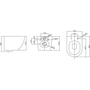 700503 Mina rimless verkort ophang-wc met toiletzitting glans wit