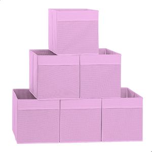 Struct Sense® Kast Organizers - Opbergmanden - Opbergsysteem voor Kast - Opbergboxen - Roze - 6 Stuks