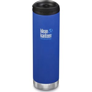 Klean Kanteen TK Wide - 592ml. - Deep Surf Blauw - insulated thermosfles met Café cap - drinkfles voor warme en koude dranken