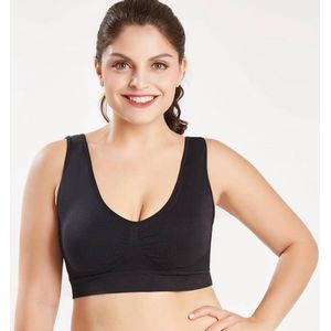 Sportchic - BH Zonder Beugel - Met Pads - Cup A70/75 - B70/75 - Sport BH - Sportbeha - Magic Bra - Dames kleding - Premium BH - ComfortBH - Medium support BH - BH zonder Sluiting - Zwart - S