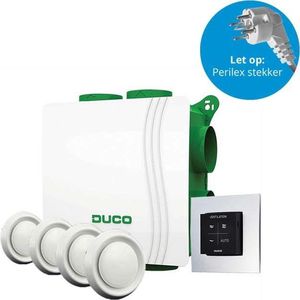 DucoBox alles-in-een pakket Silent 400 m³/h + RFT zender + 4 ventielen - perilex stekker