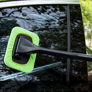 Raamwisser auto met microvezeldoek-Window Cleaner-Raamwisser Auto -Auto Wasbare Borstel-Microfiber-Handvat-Ruitenwisser Cleaner Doek