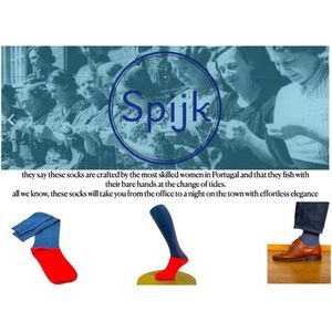 Spijk sokken katoen effen kous blauw/rood