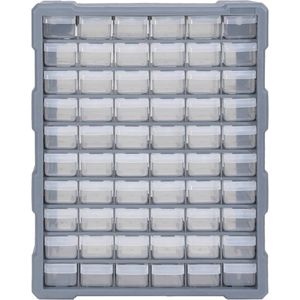vidaXL Organiser met 60 lades - Grijs - 38x16x47,5cm Opbergsysteem - Organizer - Ladenkast - Gereedschapsorganizer - Tool Box