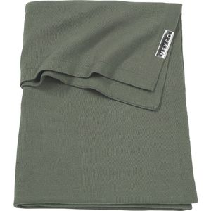 Meyco Baby Knit Basic ledikant deken - forest green - 100x150cm