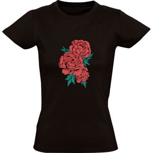 Rozen Dames T-shirt | bloemen | roos | Valentijnsdag | liefde | love | moederdag | Zwart