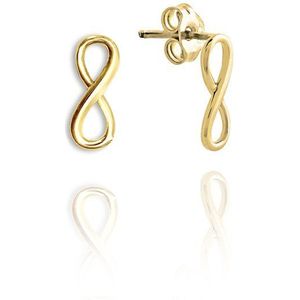 New Bling 9NBG-0483 Gouden Oorknopjes - Dames - Infinity - 4 x 8,5 mm - 14 karaat - Goud